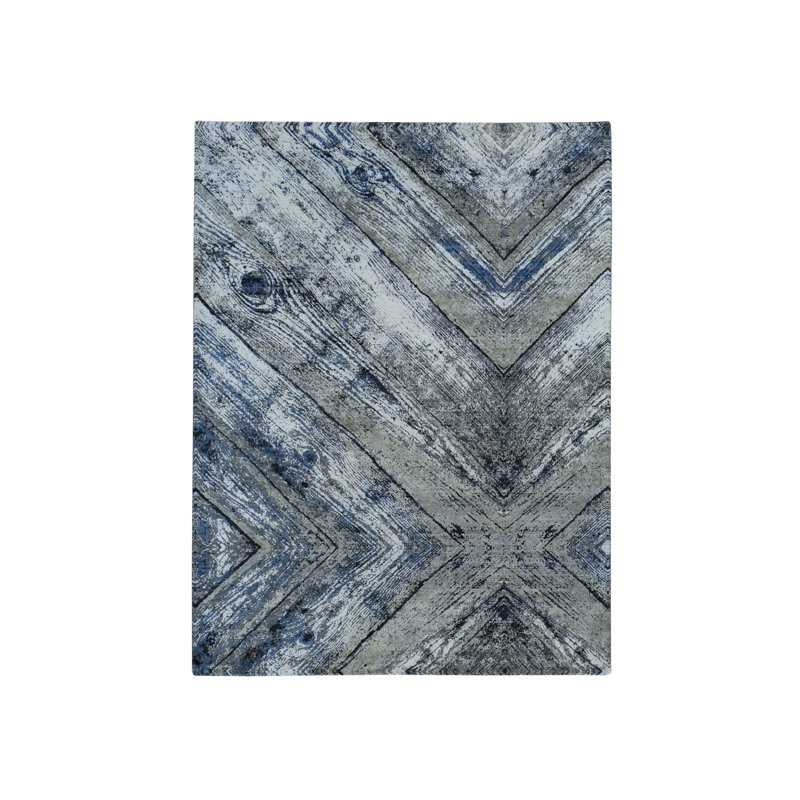 Tapis en soie noué à la main à motif de laine 9 pi x 12 pi 1 po A7A4BF7BC785433782C7548541298249