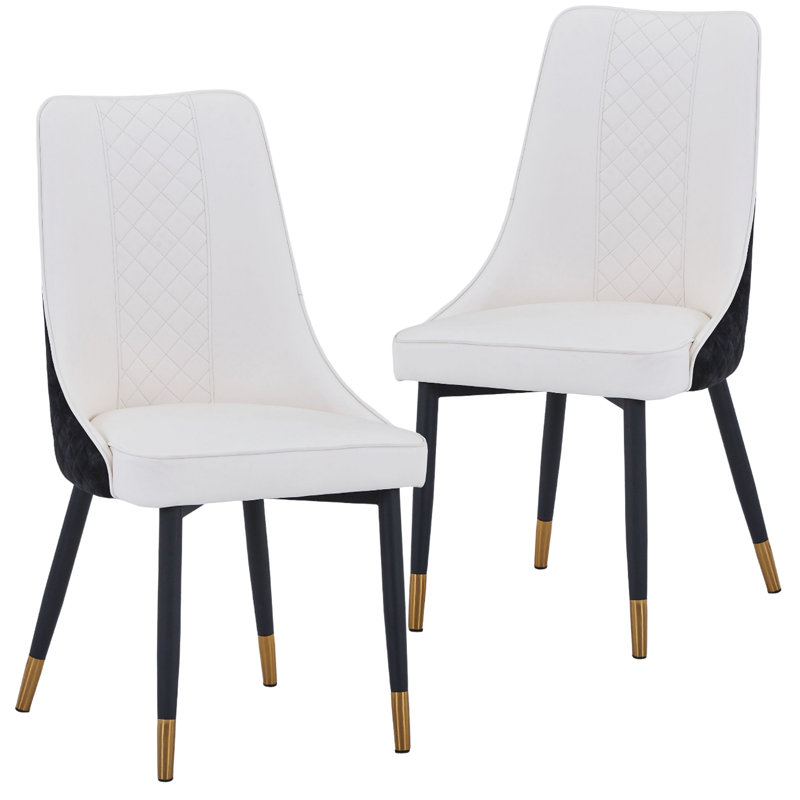 Calume Dining Side Chair – Modern Upholstered Dining Chair with High Back, Diamond Stitching, and Solid Oak Wood Legs, Ergonomic Kitchen & Dining Room Chair