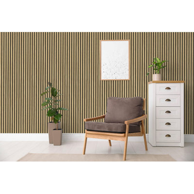 Panneaux muraux à lattes en bois pour mur Luxdecor