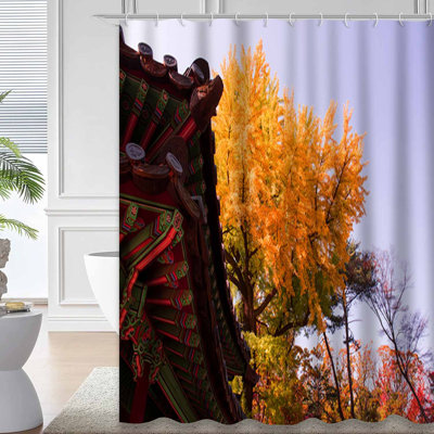 Magnifique rideau de douche d'automne avec 12 crochets