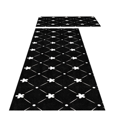  Tapis de cuisine - 2 tapis de cuisine - Tapis de cuisine rembourrés pour le sol - Tapis de bureau permanent antidérapant - Tapis de cuisine imperméable pour cuisine - Plancher - Bureau