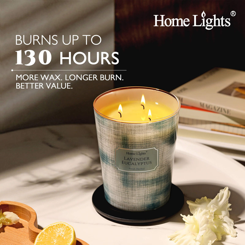 Lavande, eucalyptus | Bougies parfumées 3-Wick Homelights