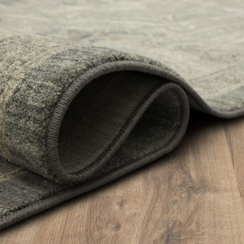 Tapis tissé gris foncé Kumra, Rectangle 5 pi x 7 pi 6 po