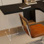 Bureau en bois massif en forme de L noir + bureau en acrylique-1577908191-1577908187