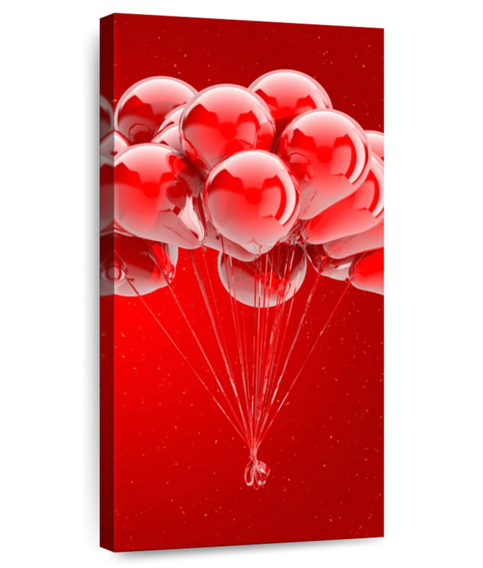 Ballons rouges brillants, H 42 po x l 21 po