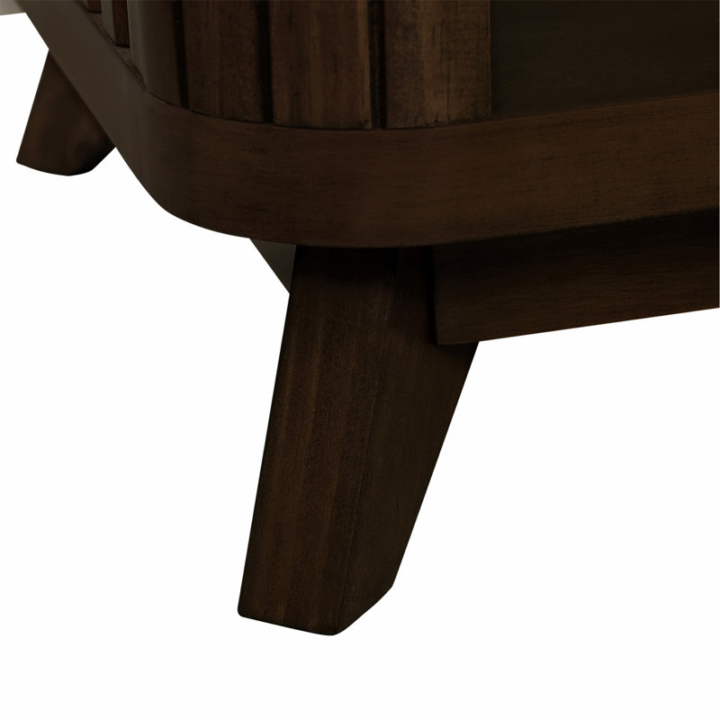  Dralith 41.5" Solid Wood Coffee Table, Coffee Table, Modern Coffee Table, With Open Storage Shelf, Espresso