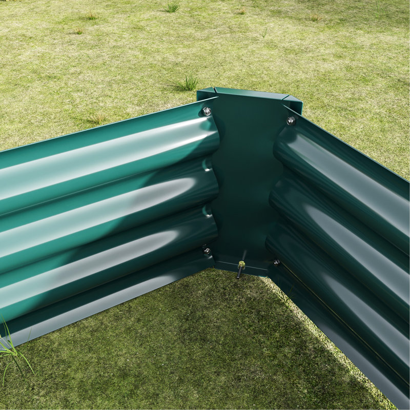 Metal Raised Planter 421Ft Rectangle Bed For Vegetables, Plants, , - Rust Herbs, Easy Assembly, Proof, Green