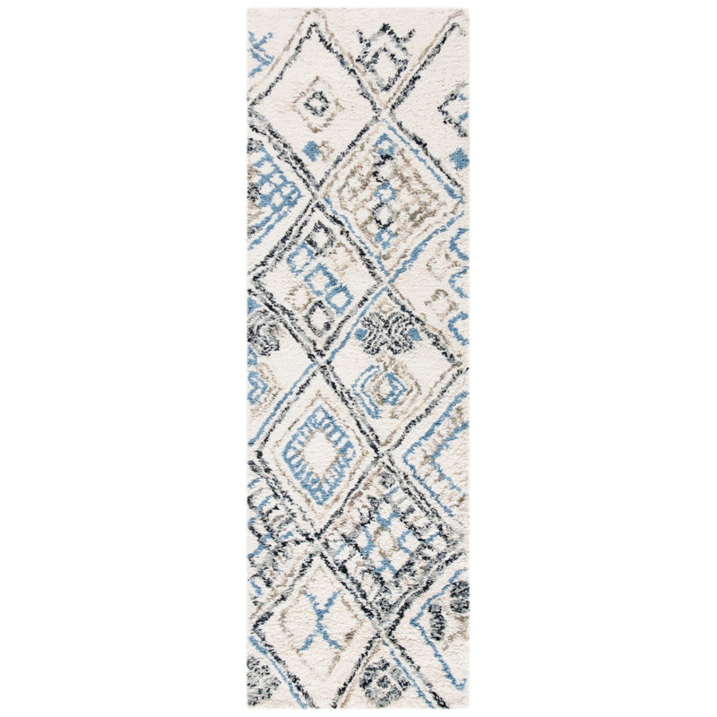 Powell Shag Hand Tufted Wool Southwestern Rug, Runner 2'3" x 8'