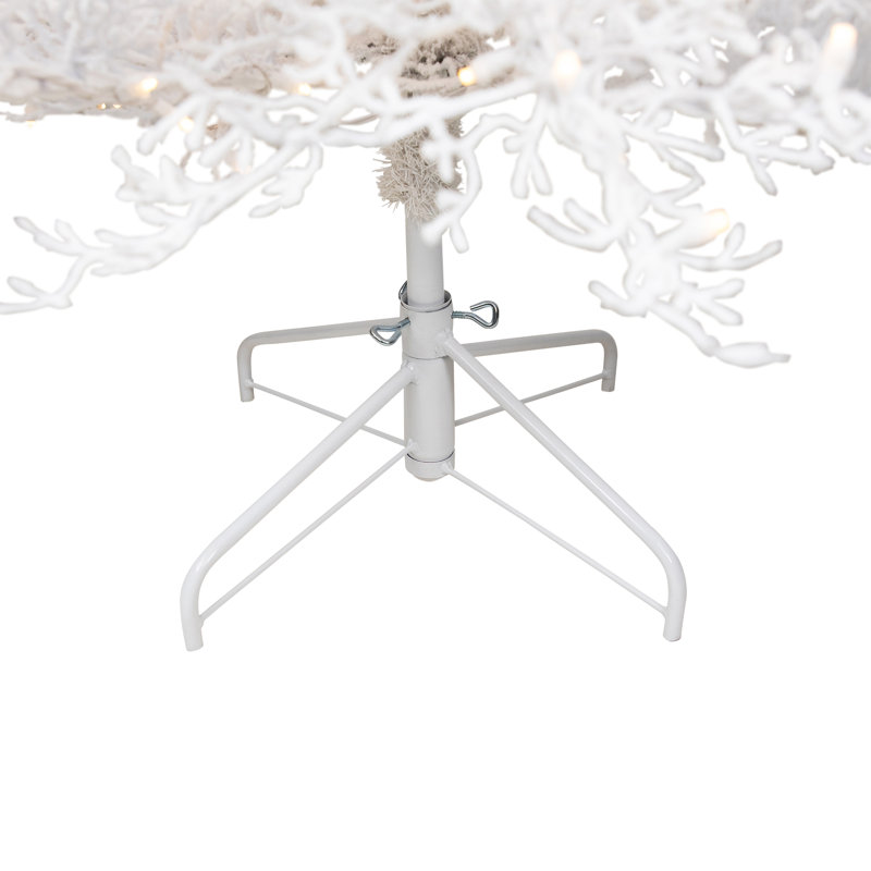 Pre-Lit Flocked Twig Artificial Christmas Tree - Warm White LED, 6.5'