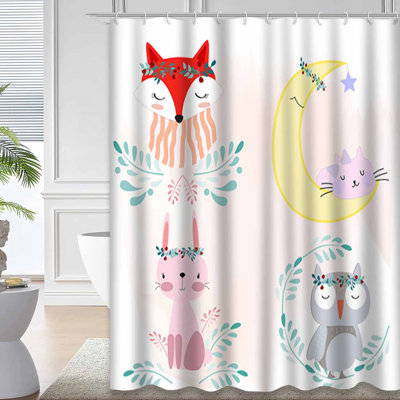 Mignon rideau de douche avec 12 crochets