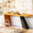 Acacia Wood Table Bench Dining Set With 2 Benches, Table