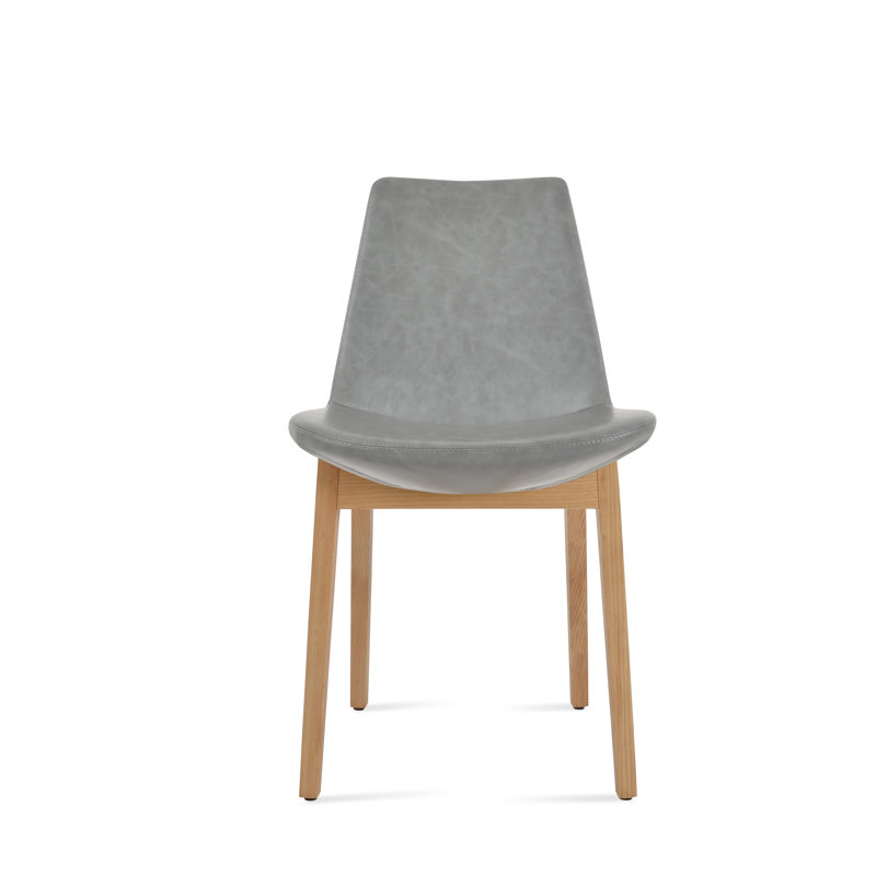 Eiffel Wood Dining Chair, Light Gray PPM, Natural
