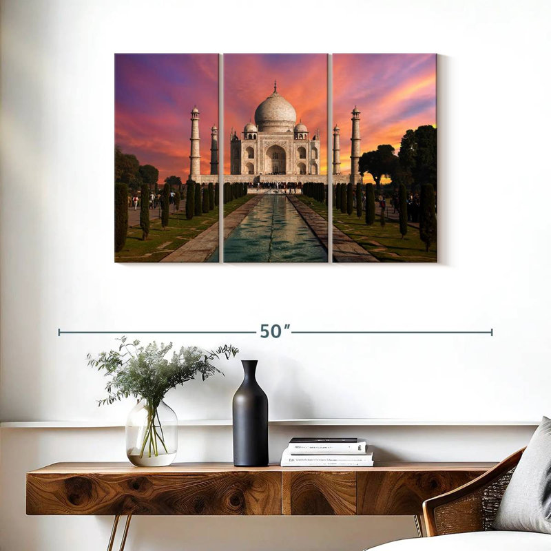 Lever de soleil au Taj Mahal, H 24 po x l 38 po