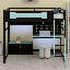 Wood Loft Bed With Desk-260935925