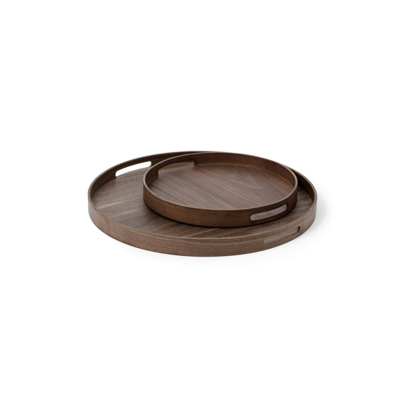 Wood Decorative Tray, Brown, 1" H x 18" W x 18" D