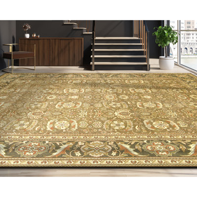 Tapis rectangulaire en laine noué à la main