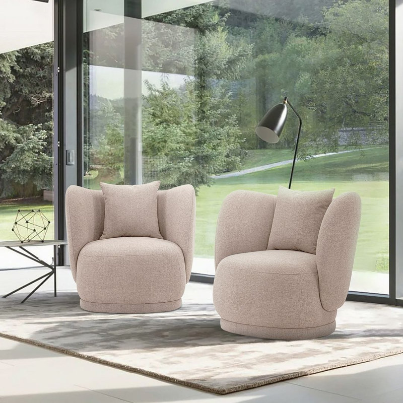Fauteuil demi-tonneau Siri, Lin jaune blé