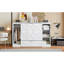 Lit simple blanc avec rangement et tablettes de chevet - option de structure stable