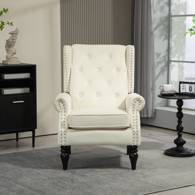 Doniya 29.33'' Wide Tufted Velvet Wingback Chair
