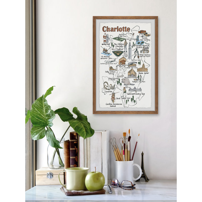 Charlotte Spots II - Reproduction d'art graphique sur papier encadré, H 12 po x l 8 po x P 1,5 po
