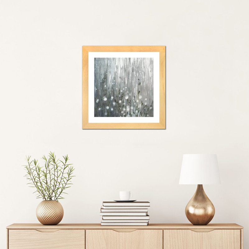 «August Branches» par Silvia Vassileva - impression, H 16 po x l 16 po x P 1 po, Papier encadré de bois naturel, Blanc