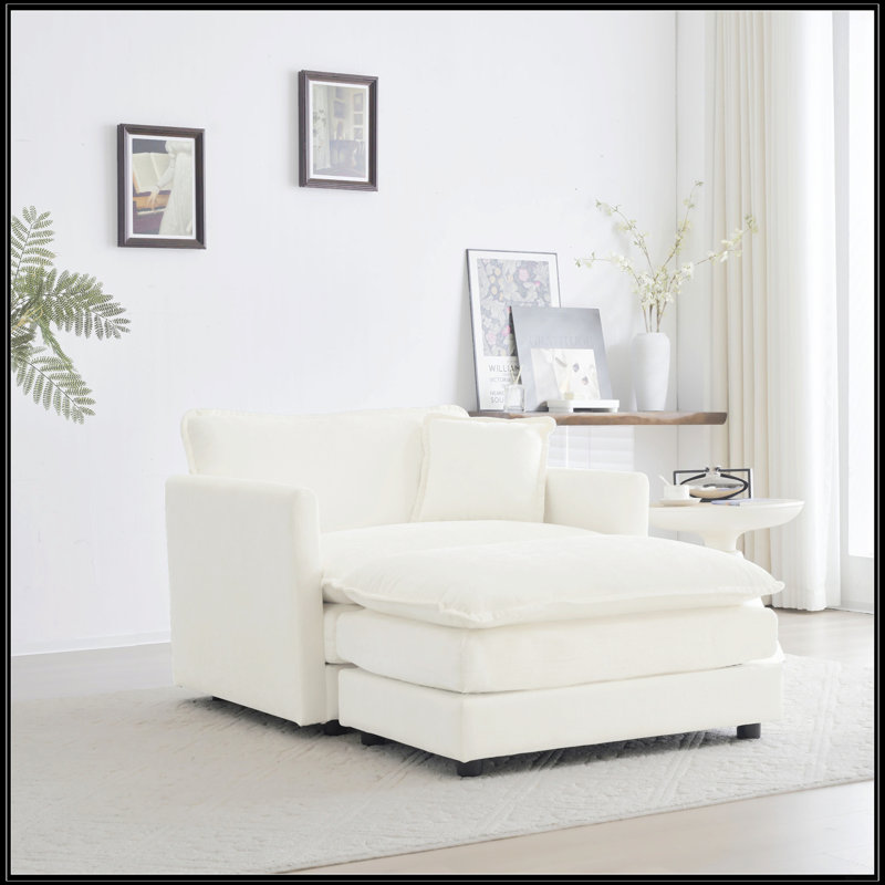 Chaise d'appoint moderne avec repose-pieds