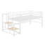 Maximisez l'espace au sol avec un lit mezzanine simple, des escaliers de rangement intégrés et une structure en métal robuste-117562392
