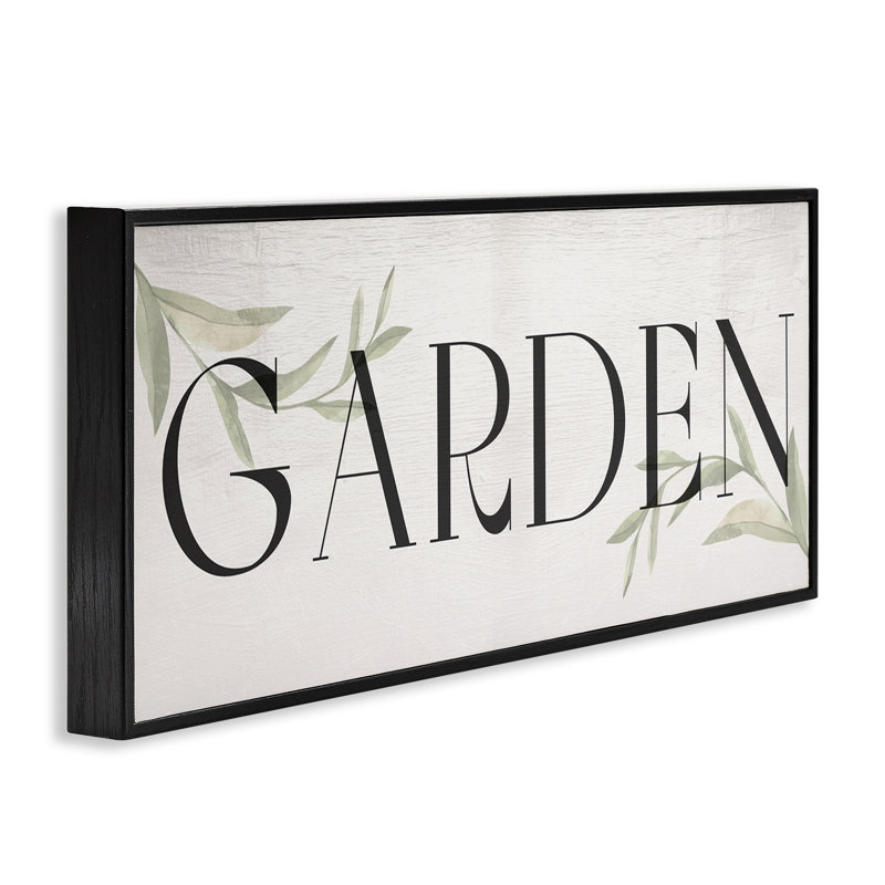  Jardin avec brins de plantes, estampe numérique encadrée par Daphne Polselli, H 13 po x l 30 po, Giclée encadrée noir minuit