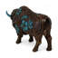 Sculpture de bison turquoise rustique Sud-Ouest