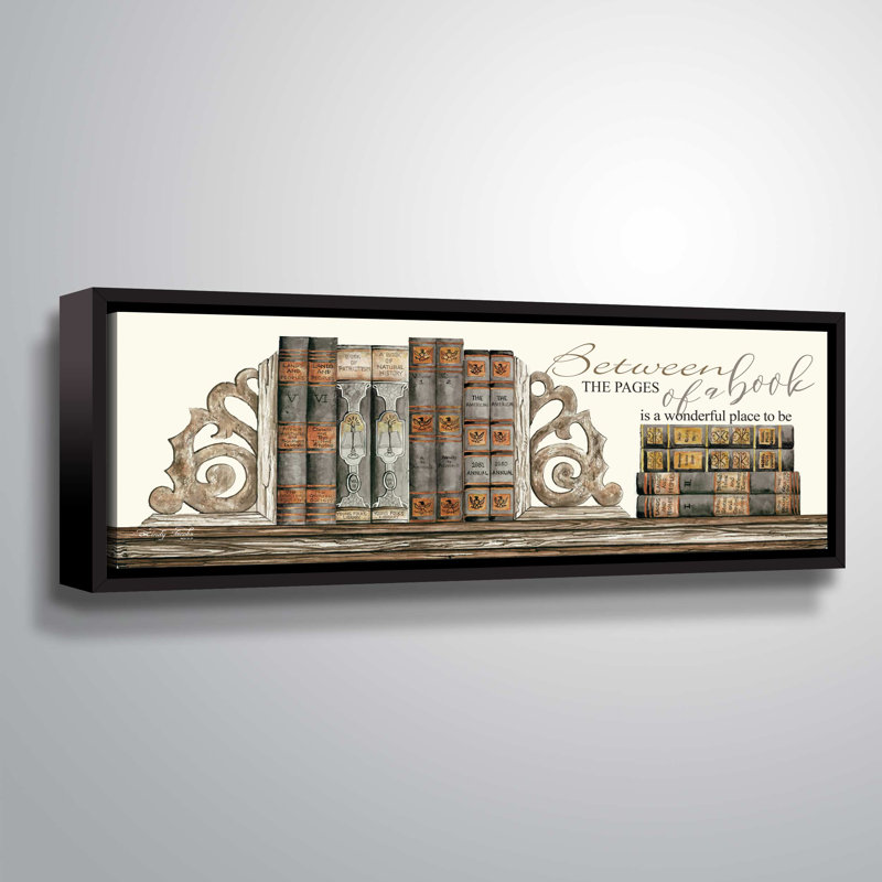 Entre les pages d'un livre - Impression, H 8 po x l 24 po x P 2 po, Cadre flottant