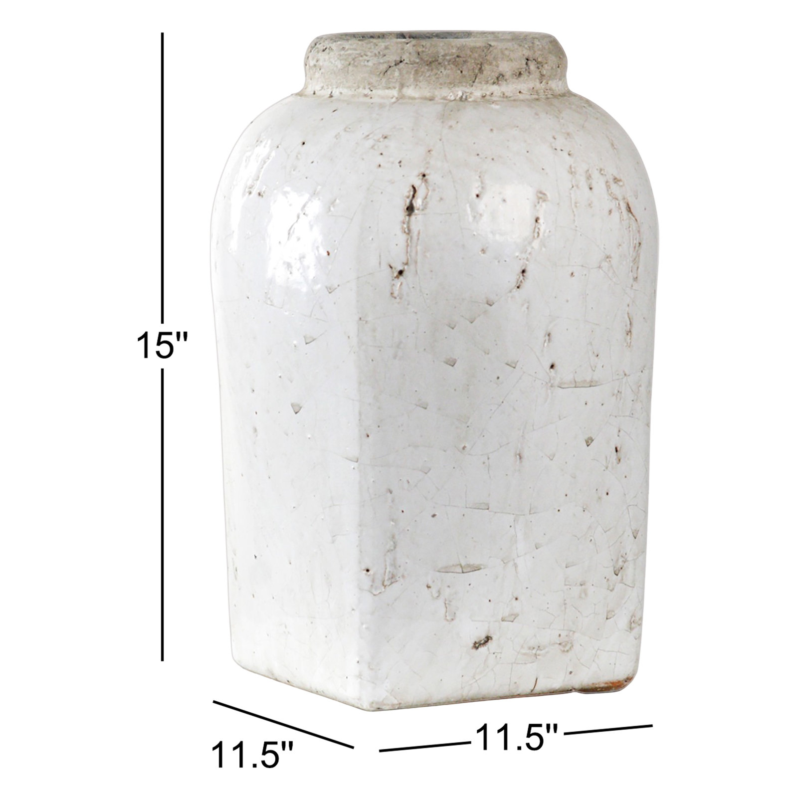 Stoneware Table Vase, 15" H x 11.5" W x 11.5" D