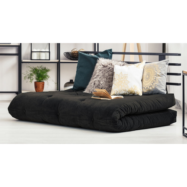 Fibre Futon Mattress Alwyn Home Color: Black, Size: Full, Thickness (depth): 6