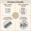 Meuble-lavabo autoportant de 76 cm (30 po) en MDF blanc avec lavabo simple, quincaillerie à fermeture amortie et assemblage facile