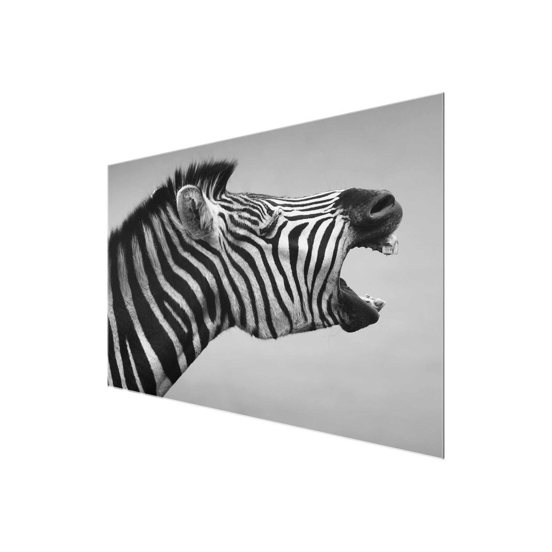 Glasbild Roaring Zebra II