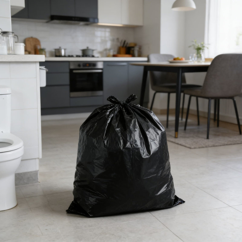 Sacs de poubelle de cuisine robustes à cordon de rangement d'une capacité de 33 gallons avec parfum frais et propre, sacs à ordures résistants aux fuites et aux déchirures pour une utilisation à la maison et à l'extérieur