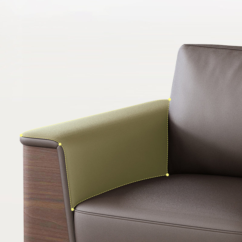 Canapé modulaire en cuir véritable couleur café, H 33,46 po x l 110,24 po x P 35,43 po, 4