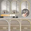 Miroir de salle de bain arqué à DEL 32 po x 60 po, indicateur de temps et de température, rétroéclairé, brouillard, gradation 3 couleurs, cadre noir pour lavabo moderne 32 po x 60 po avec température, rétroéclairage, brouillard, éclairage à intensité variable