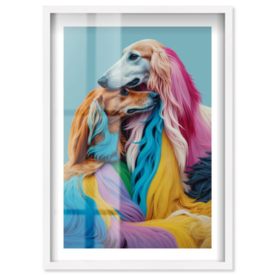 Art mural moderne Pop Hound Shadowbox par Notoriart, cadre blond, cadre blond, 24 x 36