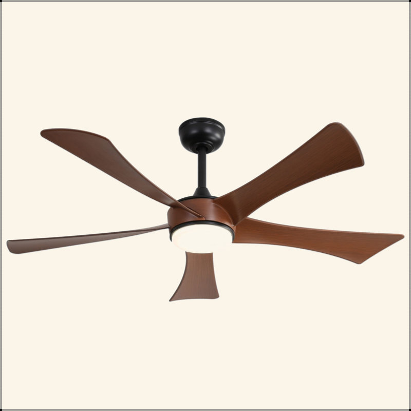 Ventilateur de plafond moderne de 52 pouces avec 3 moteurs à courant continu réversible à télécommande et 5 pales en ABS à intensité variable