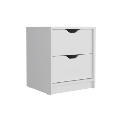 2-Drawer Nightstand And End Table With Pull-Out System In White