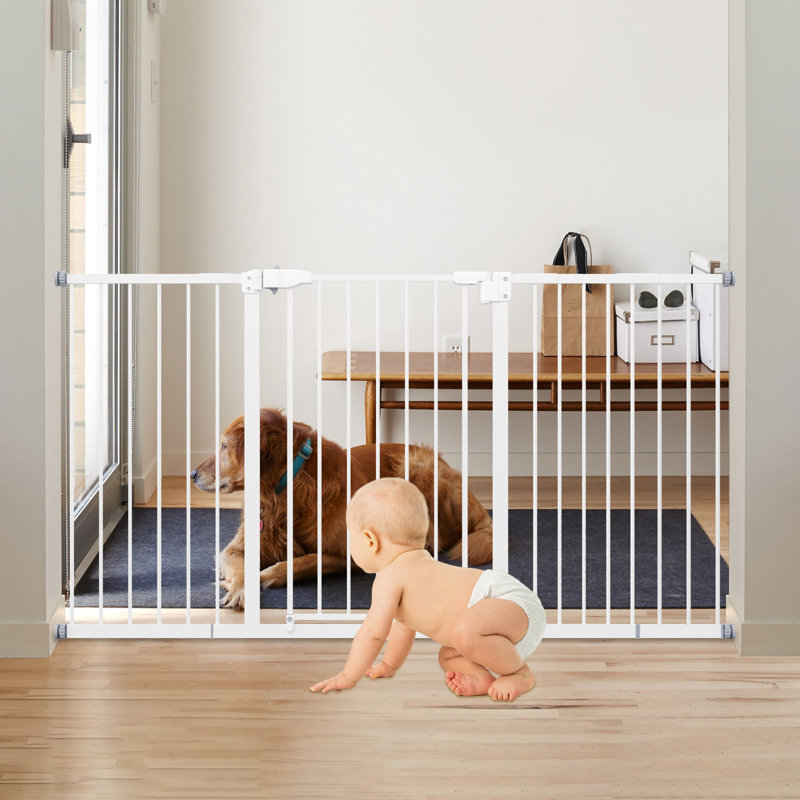 Barrière de sécurité pour bébé très large pour portes d'escalier, 29 po à 58 po de large, barrière de sécurité à fermeture automatique pour chien