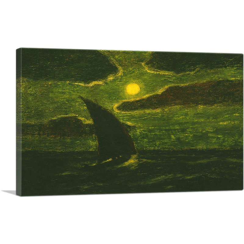Voile au clair de lune par Albert Pinkham Ryder, reproduction d'art sur toile tendue, H 12 po x l 18 po x 1,5 po