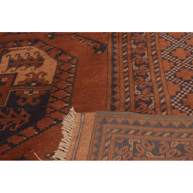 Tapis brun / rouge en laine noué à la main 6 pi 11 po x 10 pi 2 po Param Oriental