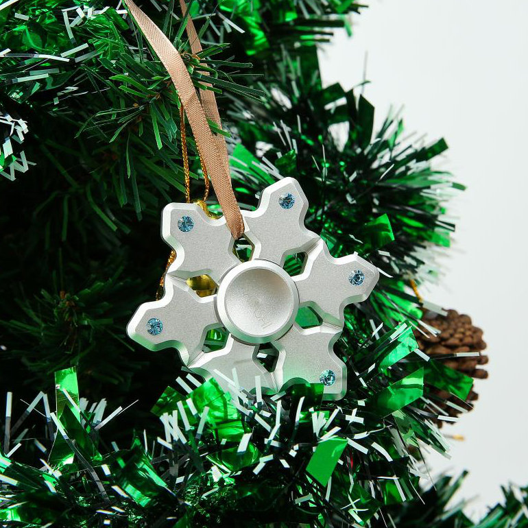Ornement en flocon de neige christmas tree, Argent chromé