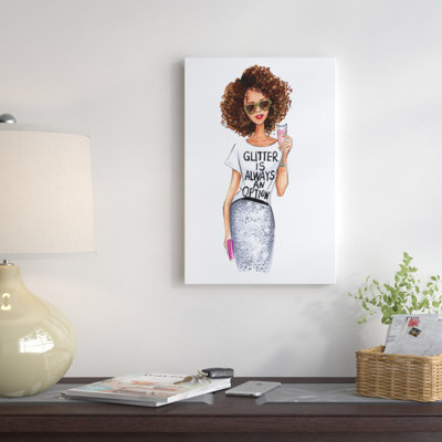 «Glitter is Always an Option» par Rongrong Devoe - estampe numérique sur toile tendue avec châssis