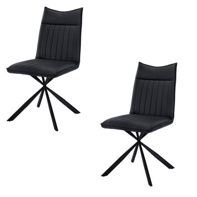 Ensemble de 2 chaises de salle à manger Blenda, similicuir, mousse, métal