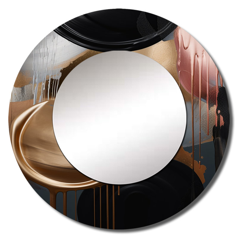 Miroir décoratif doré doré doré doré doré doré doré noir et doré doré, 29 po x 29 po