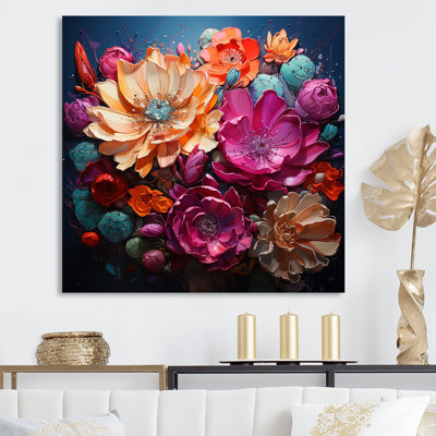 Colorful Blooms - Abstract Popart Canvas Art