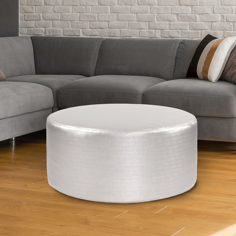 Repose-pieds rond 36 po Baille, Similicuir mercure
