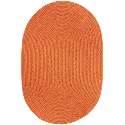 Tapis décoratif d’intérieur/extérieur orange tressé à la main Smyth